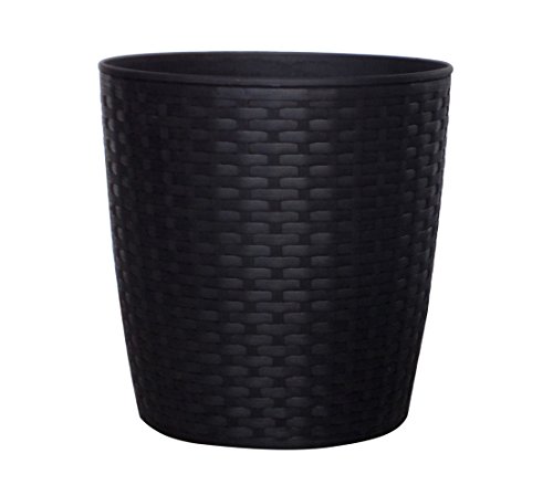 Dehner De plástico Olla, Negro, Ø 32 cm, Altura 32 cm ratán