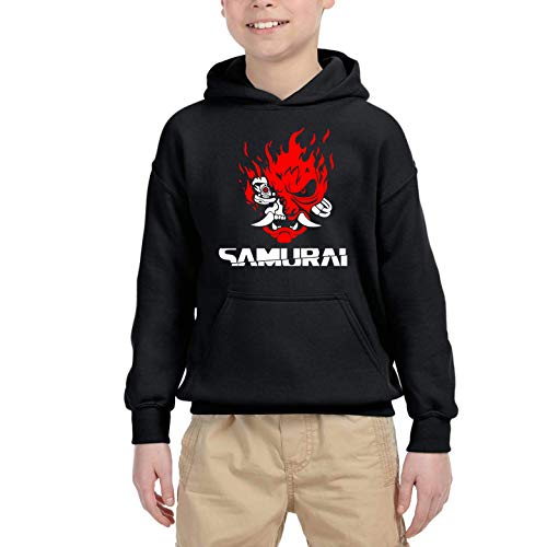 Desconocido Samurai Cyberpunk - Sudadera con Capucha para niños (5-6)