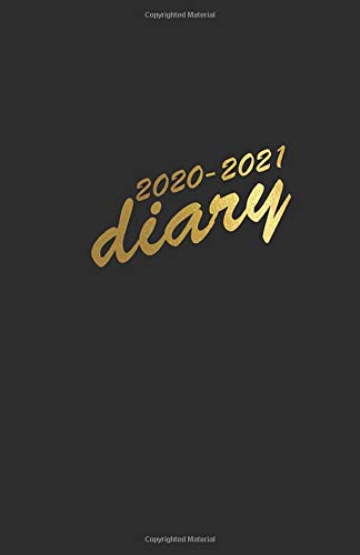 Diary 2020-2021: A5 Week-to-View & Month-to-View | 17 Month Mid Year Planner | August 2020-December 2021, Notes, To-Do List, Black