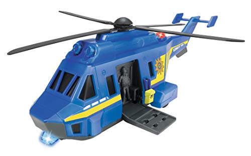 Dickie Toys Special Forces-Helicóptero de policía con Funciones (Escala 1:24), Color Azul (203714009)