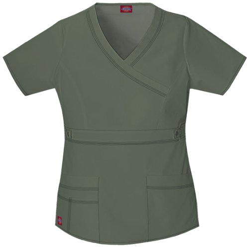 Dickies Scrubs Gen Flex - Camisa cruzada para mujer - verde - XXX-Large