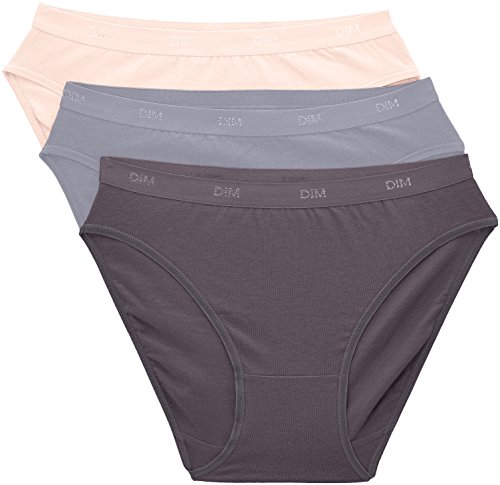 Dim Les Pocket Ecodim Slip X3 Braguita, Multicolor (Taupe/Rose/Gris 5mj), 40 (Talla del Fabricante: 40/42) (Pack de 3) para Mujer