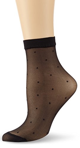 Dim Style Tobillero Fantasía Plumetis Calcetines, Negro (Negro 127), One Size (Tamaño del fabricante:35/41) para Mujer