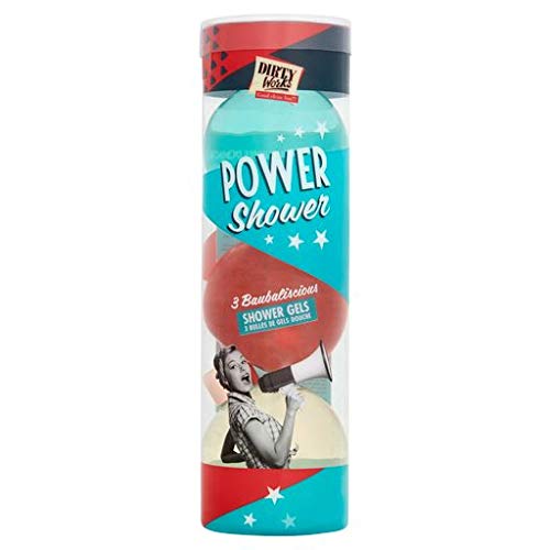 Dirty Works Power Shower Festive Gift Set. Including 3 Baubaliscious Shower Gels