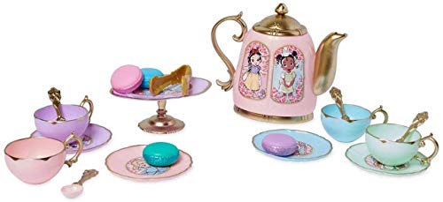 Disney Set de Juego Hora del Té Colección Animators Store - Conjunto de 19 Piezas – Fingir Jugar – (Ariel, Bella, Aurora, Cenicienta, Vaiana y Muchas más)