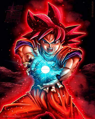 Diy Diamond Painting Full Square/Round Drill Cross Stitch Goku Dragon Ball Super Hot Fighting Japan Anime Mosaic Decor Gift Art-40 × 50