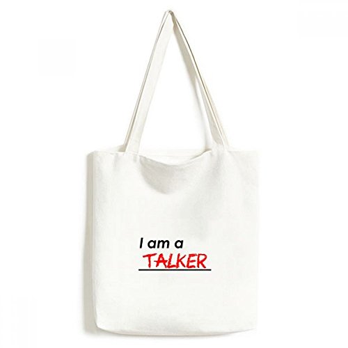 DIYthinker Cita Soy un hablador Bolsa de Mano Regalo del Arte ambientalmente Lavable Asas de Las Compras 33 * 40cm