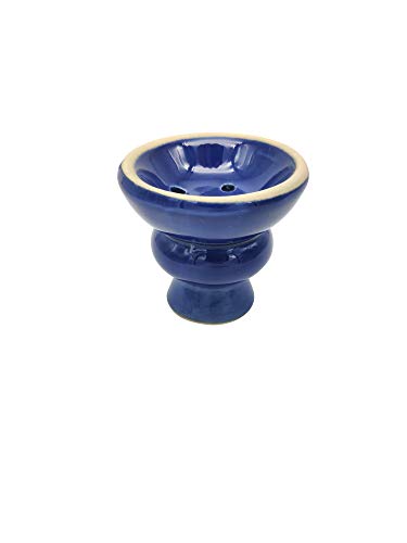 DOJA Barcelona | Cazoleta De Ceramica para Cachimba | PACK 2 | 60mm diámetro | 55mm altura | Color Azul | Cazoleta Cachimba Individual | Cabeza Hookah para Soporte Carbon | Para Fumar Tabaco Cachimba