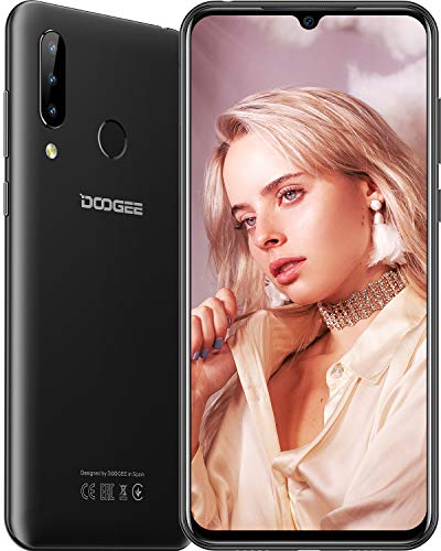 DOOGEE N20 (2019) SIM Móvil Libres, Helio P23 Octa-Core 4GB RAM 64GB ROM, 6.3 Pulgadas FHD + Waterdrop Pantalla Android 9.0 4G Smartphone, 16MP + 8MP + 8MP + 16MP, 4350mAh, 10W Carga Rápida Negro