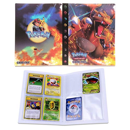 Dorara Tarjeta de Comercio Álbum, GX y EX Cartas Pokemon Álbum, Carpeta Cartas Pokemon, Album Pokemon Puede acomodar 120 Tarjetas Individuales o 240 Tarjetas Dobles (Charizard)