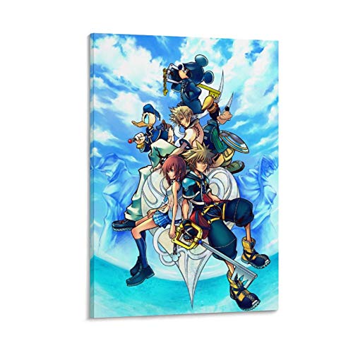 DRAGON VINES Kingdom Hearts 2 Dream Drop Distance Sora Donald Duck Mickey Goofy Anime - Lienzo decorativo para adultos (60 x 90 cm)