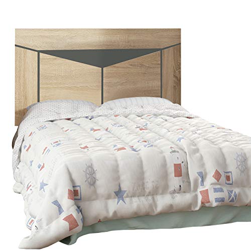 duehome HomeSouth - Cabezal para Cama Individual, cabecero Modelo Ada, Acabado en Color Cambria y Grafito, Medidas: 110 cm (Ancho) x 59 cm (Alto) x 3 cm (Fondo)