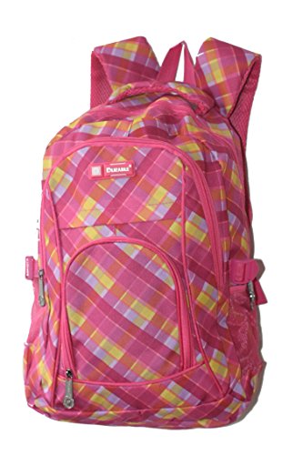 DUR18 - Mochila, Mochila Escolar, Mochila de Ocio, Mochila de Ciudad, Varios diseños Pink-Gelb Karo