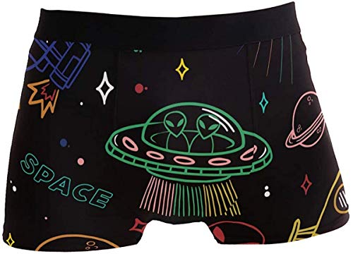 DUTRIX OVNI alienígenas Nave Espacial Planeta Ropa Interior Hombres Ropa Interior Bonita Divertida para Hombres Suave poliéster Spandex Novedad Calzoncillos Boxer S-XL