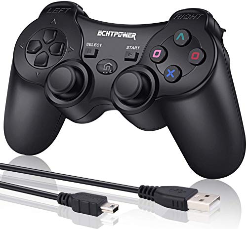 ECHTPower - Mando inalámbrico para PS3 (6 ejes, Bluetooth, con cable de carga gratuito)