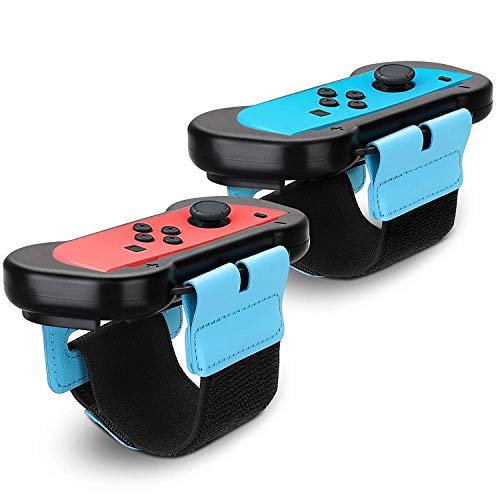 EEEKit Muñequeras para Nintendo Switch Controller Game Just Dance 2020/2019, Correa elástica Ajustable para Joy-Cons Controller, Dos tamaños para Adultos y niños, Paquete de 2