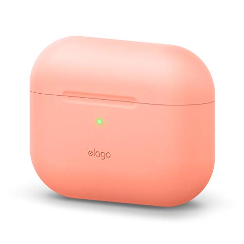 elago Original Funda de Silicona Compatible con AirPods Pro (2019) - 360° Protección de Cuerpo Completo, Premium Silicona [Ajuste Probado] (Melocotón)