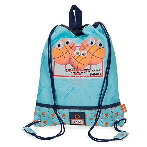 Enso Basket Family Bolsa de Merienda Azul 27x34 cms Poliéster