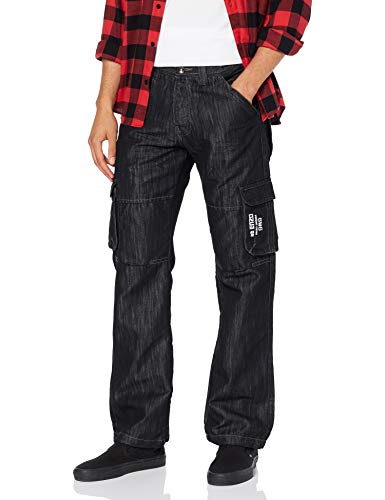 Enzo Ez08 Vaqueros Relaxed, Negro (Black Wash Black Wash), W38/L32 (Talla del Fabricante: 38R) para Hombre