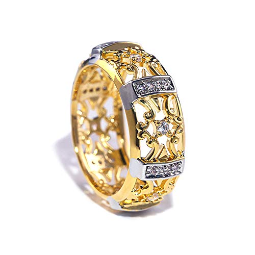 Erin Grabado Vintage Figura Clásica Flor Anillo De Hombre Antiguo Oro Hueco Circón Anillo De Dedo Retro Joyería Femenina