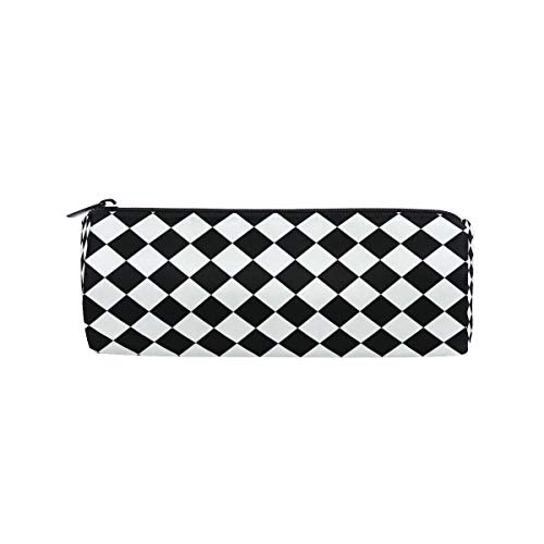 Estuche cuadrado negro blanco tablero de damas estuche de lápiz escolar titulares de tambor de los niños de gran capacidad bolsa de maquillaje cosméticos cajas de oficina bolsa de viaje