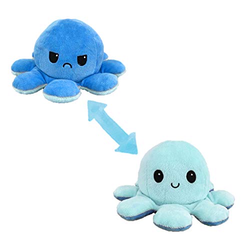 EVANJ Peluche de Pulpo Reversible, Bonitos Juguetes de Peluche muñeco Vibrante de Doble Cara el Pulpo Reversible Original de Felpa Bonitos Juguetes de Peluche Niños (D, Pulpo)