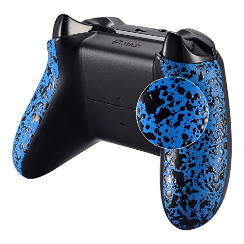 eXtremeRate Agarre Antideslizante para Mando Xbox One S/X Empuñaduras Accesorios Asa Izquierda Derecha Mango de reemplazo Carcasa de Grip para Mando de Xbox One S X(Model 1708) Salpicaduras Azules