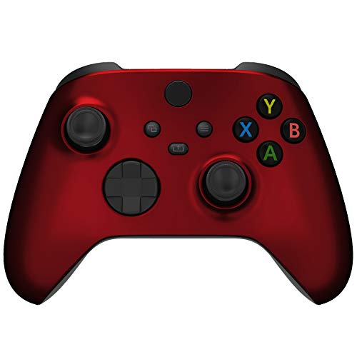 eXtremeRate Carcasa para Mando Xbox Series X S Protector Tacto Suave Placa Frontal Funda Delantera Reemplazo Kit Cubierta Cover Shell para Control de Xbox Series S X-No Incluye Mando(Rojo Escarlata)