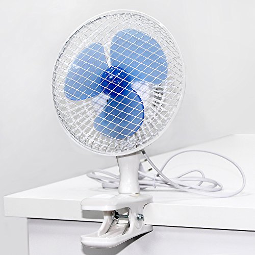 F-Air 2433406 Ventilador de Mesa con Clip-Pinza sujeción, Blanco