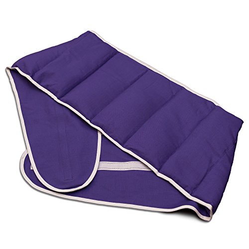 Faja lumbar (térmica) de semillas con cierre, largo aprox. 135cm, violeta. Saco térmico para la espalda. Semillas de grosella