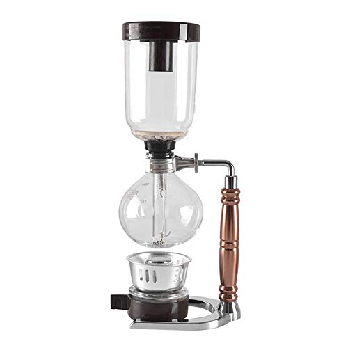 Fanvone Vacuum Cafetera de café sifón Olla Coffee Pot Sifón Syphon Filter Pot pote de Cristal del hogar 3 Porciones Mano Brewed Coffee Pot Set Syphon Filter Pot (Color : Silver, Size : 35.4x8.2cm)