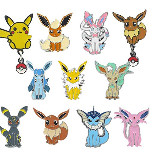 FENGHE Pokemon 11 Unids / Lote Anime Pokemon Broches Clásicos Iconos De Dibujos Animados Pin De Esmalte Botones De Insignia Broche Amantes Camisa Chaqueta De Mezclilla Solapa Pines Regalo