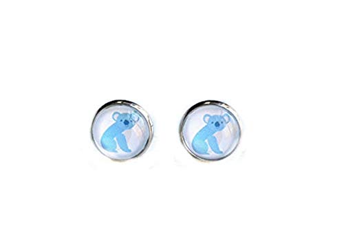 Flower World - Pendientes con diseño de Oso de Koala y Zoo Earr