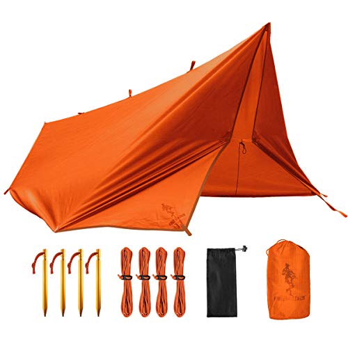 FREE SOLDIER Toldo de Acampada y Deportes al Aire Libre Impermeable Portable Multifuncional para Viajar Tienda de campaña Toldo Refugio Parasol Toldo (Naranja, con Las uñas)