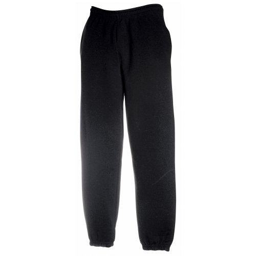 Fruit of the Loom - Pantalones de Deporte Modelo Jog Pants Unisex niños niñas (12-13 años/Negro)