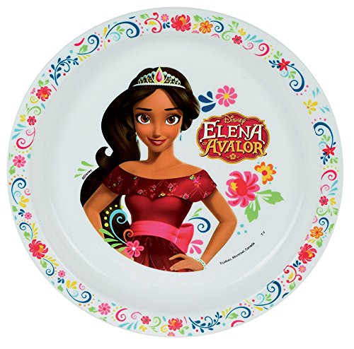 Fun House 005550 Disney Elena de Avalor Plato Micro-ondable para niños Polipropileno Blanca 22 x 22 x 1 cm