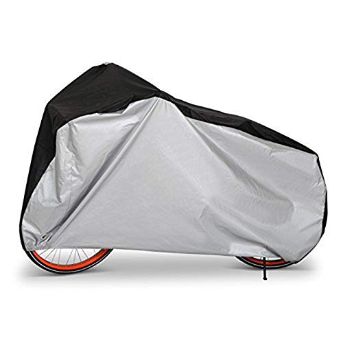 Funda Para Bicicleta, Funda Protectora Para Bicicleta Heavy Duty Rain Protección UV A Prueba De Polvo Con Orificios De Bloqueo Para Almacenamiento Al Aire Libre Bicicletas De Montaña Y Carretera,Plata