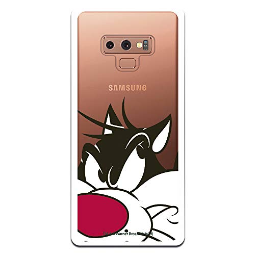 Funda para Samsung Galaxy Note 9 Oficial de los Looney Tunes Silvestre Silueta Transparente para Proteger tu móvil. Carcasa para de Silicona Flexible Liciencia Oficial de Warner Bros.