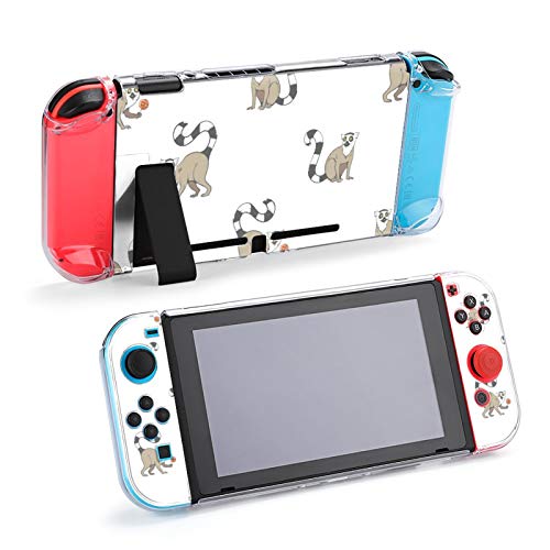 Funda Protectora de lémures de Cola anillada de Madagascar Cats para Switch, Funda Delgada de TPU Suave Compatible con Nintendo Switch