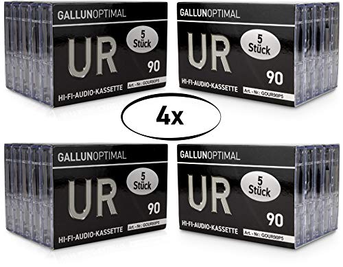 GALLUNOPTIMAL UR90 GOUR90P5 - Casetes vacíos (90 min, 20 Unidades)