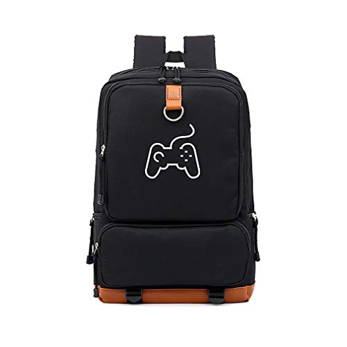 Gamer Gamepad Concept Mochila de Nailon Estampada Grande para Juegos PS4 Xbox Game, Mochila de Viaje con un Hombro para Estudiantes, Negocios, computadora Turquesa 3 45 cm