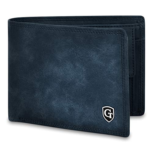 GenTo® Manhattan Protección RFID y NFC - Billetera de Hombre con Compartimento para Monedas - Cartera espaciosa - Cartera de Hombre - Cartera con Caja de Regalo