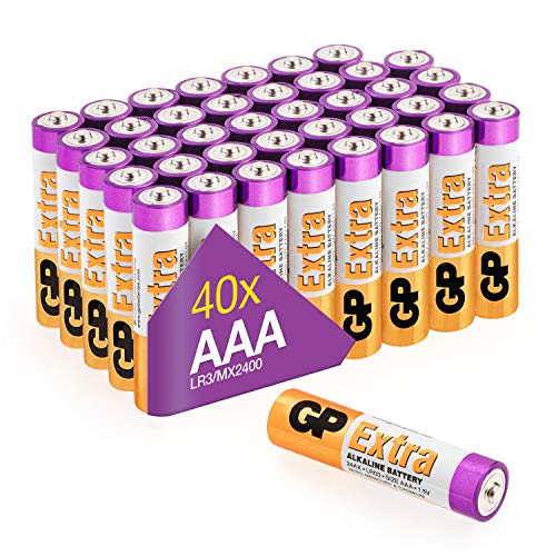 GP - Pack de 40 Pilas AAA Alcalinas | Capacidad y duración excepcional | 1,5V LR03 - Micro - MX2400-24A - AM4