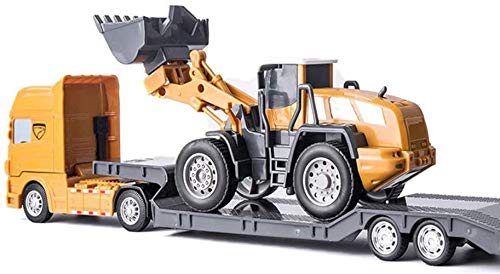 GPWDSN Car Play Vehicles Toys, Diecast Metal Toy Car Alloy Inercial Fall Resistance Model Excavator Flatbed Trailer Juego de vehículos de ingeniería Niño niña Decoración Favoritos Regalo Vehículos de