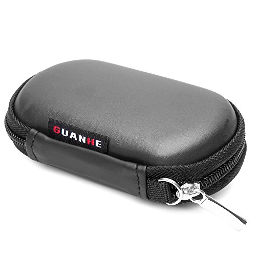 GUANHE Organizador Portátil para Accesorios Electrónicos Mini Funda Impermeabile de Accesorios Digitales para Cables USB Auriculares Caja Bolsa con Cremallera de viajes (105*65*33mm), Negro