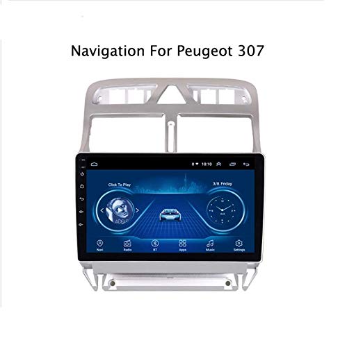 Hahaiyu Radio de Coche estéreo Android 7.1 MP5 Player Navigator para Peugeot 307 (2004-2013), GPS de 9 Pulgadas, Pantalla táctil 2.5D, WiFi, BT, Enlace Espejo, sintonizador de Radio (1G + 16G)