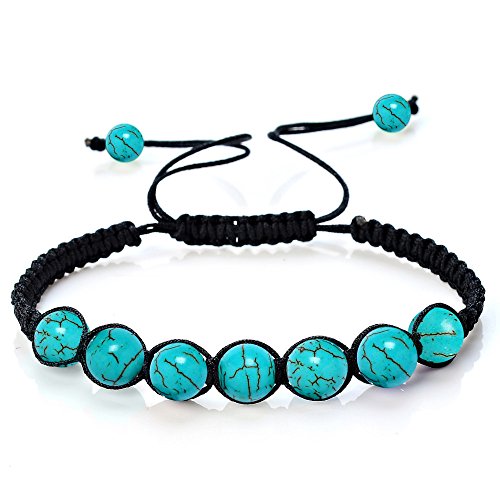 HARRYSTORE 7 Chakras Pulsera Ajustables Yoga Jade ágata Kundalini Mujer terapias magneticas, curación energética (A)