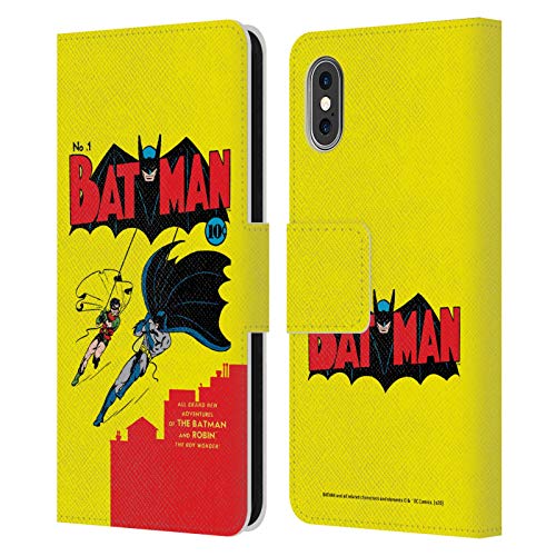 Head Case Designs Oficial Batman DC Comics Número 1 Fundas de cómics Famosas Carcasa de Cuero Tipo Libro Compatible con Apple iPhone X/iPhone XS