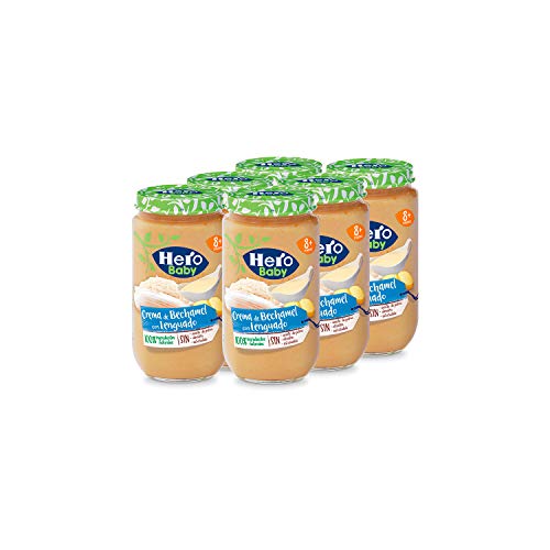 Hero Baby Lenguado con Crema de Bechamel Tarritos de Puré para Bebés a partir de 8 meses Pack de 6 x 235 g