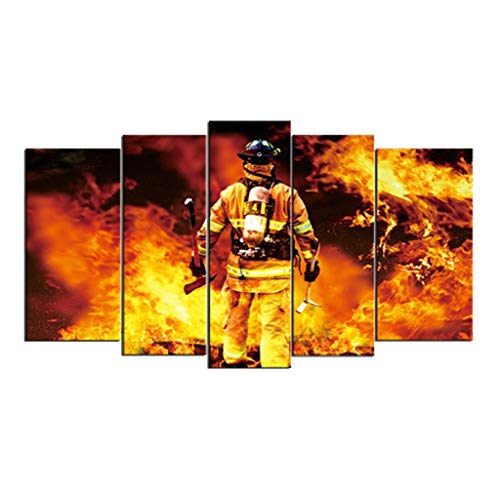 Holystep Decorativo Cuadros Salón Modernos Soldier Through Fire Breath Estirado y Enmarcado (25 * 38 * 2+25 * 50 * 2+25 * 63 * 1(cm))